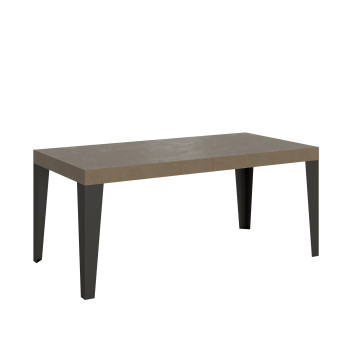 Mesa Flame com pés em antracite D.90 - Mesa extensível 180/284x90 cm em freixo branco Flame com pés em antracite