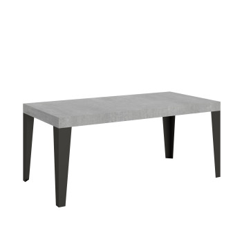 Mesa Flame com pés em antracite D.90 - Mesa extensível 180/284x90 cm em freixo branco Flame com pés em antracite