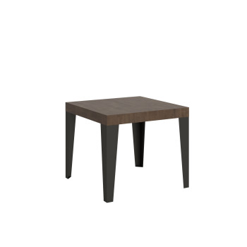 Mesa Flame com pés em antracite D.90 - Mesa extensível 90/246x90 cm em freixo branco Flame com pés em antracite