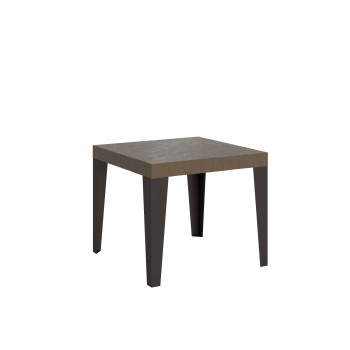 Mesa Flame com pés em antracite D.90 - Mesa extensível 90/246x90 cm em freixo branco Flame com pés em antracite