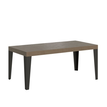 Mesa Flame Premium com pés em antracite D.90 - Mesa extensível 120/224x90 cm Flame Premium em freixo branco com pés em antracite