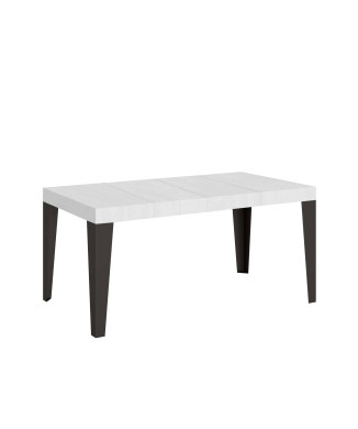 Mesa Flame Premium com pés em antracite D.90 - Mesa extensível 130/390x90 cm Flame Premium em freixo branco com pés em antracite