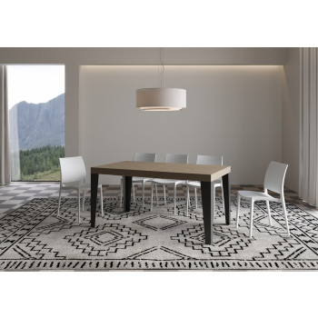 Mesa Flame Premium com pés em antracite D.90 - Mesa extensível 160/264x90 cm Flame Premium em freixo branco com pés em antracite