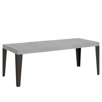 Mesa Flame Premium com pés em antracite D.90 - Mesa extensível 160/264x90 cm Flame Premium em freixo branco com pés em antracite
