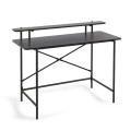 Mesa Galatia em melamina preta com pés de metal pintados de preto, 120 x 60 cm