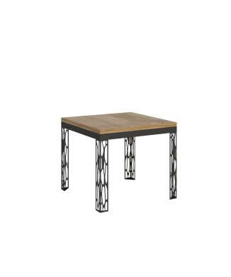 Mesa Ghibli Libra Antracite - 90x90/180 cm Mesa dobrável Ghibli Libra em carvalho natural com estrutura em antracite