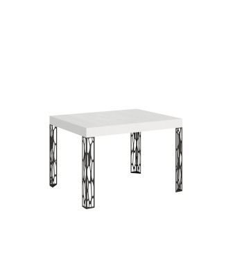 Mesa Ghibli - Mesa extensível 80x120/204 cm, estrutura em freixo branco antracite.