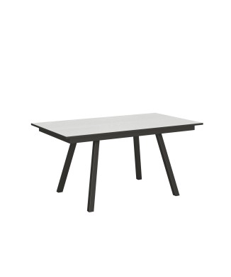Mesa Mirhi - Mesa extensível 90x160/220 cm Mirhi em freixo branco com estrutura em antracite