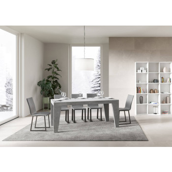 Mesa Naxy D.90 - Mesa extensível 160/420x90 cm Naxy em freixo branco