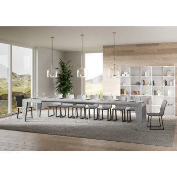 Mesa Naxy D.90 - Mesa extensível 160/420x90 cm Naxy em freixo branco