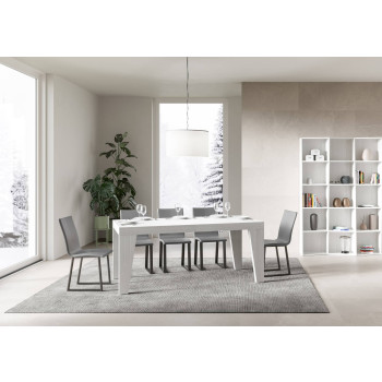 Mesa Naxy D.90 - Mesa extensível 160/420x90 cm Naxy em freixo branco
