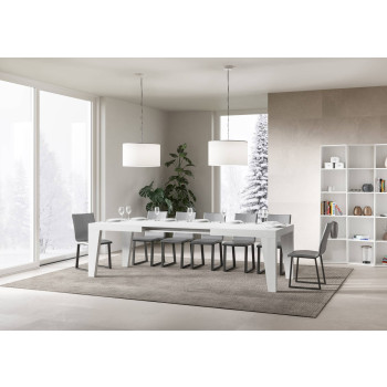 Mesa Naxy D.90 - Mesa extensível 160/420x90 cm Naxy em freixo branco
