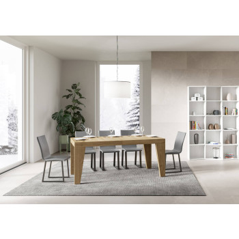 Mesa Naxy D.90 - Mesa extensível 160/420x90 cm Naxy em freixo branco