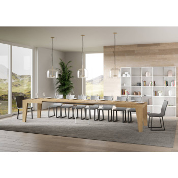 Mesa Naxy D.90 - Mesa extensível 160/420x90 cm Naxy em freixo branco