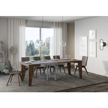 Mesa Naxy D.90 - Mesa extensível 90/246x90 cm Naxy em freixo branco