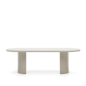 Mesa Nealy em MDF laqueado com acabamento cru, 240 x 100 cm