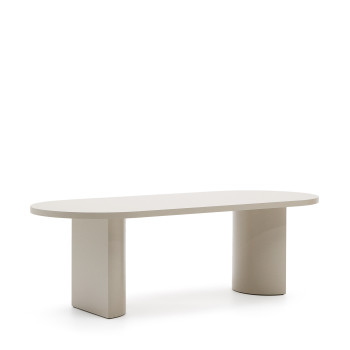 Mesa Nealy em MDF laqueado com acabamento cru, 240 x 100 cm