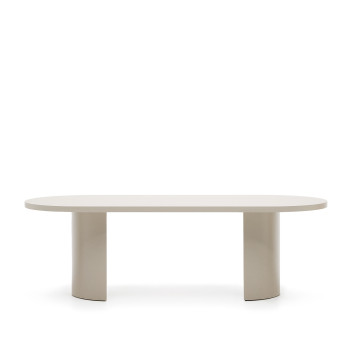 Mesa Nealy em MDF laqueado com acabamento cru, 240 x 100 cm