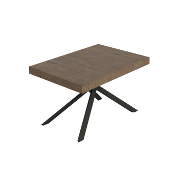 Mesa Niket com pés em antracite D.90 - Mesa extensível 90x130/234 cm Niket em freixo branco com pés em antracite