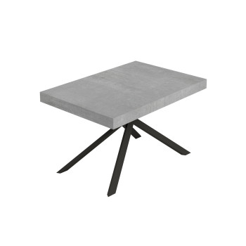 Mesa Niket com pés em antracite D.90 - Mesa extensível 90x130/234 cm Niket em freixo branco com pés em antracite