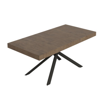 Mesa Niket com pés em antracite D.90 - Mesa extensível Niket 90x200/304 cm em freixo branco com pés em antracite