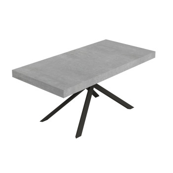Mesa Niket com pés em antracite D.90 - Mesa extensível Niket 90x200/304 cm em freixo branco com pés em antracite