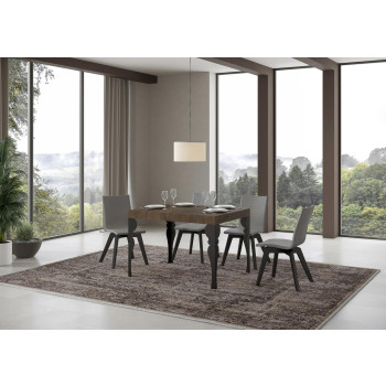 Mesa Paxon com pés em antracite D.90 - Mesa extensível 110/194x70 cm. Mesa Paxon em freixo branco com pés em antracite.