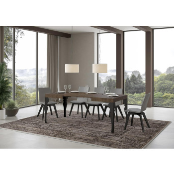 Mesa Paxon com pés em antracite D.90 - Mesa extensível 110/194x70 cm. Mesa Paxon em freixo branco com pés em antracite.