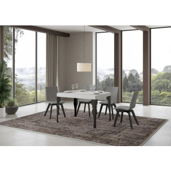 Mesa Paxon com pés em antracite D.90 - Mesa extensível 110/194x70 cm. Mesa Paxon em freixo branco com pés em antracite.