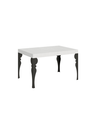 Mesa Paxon com pés em antracite D.90 - Mesa extensível 120/380x90 cm. Mesa Paxon em freixo branco com pés em antracite.