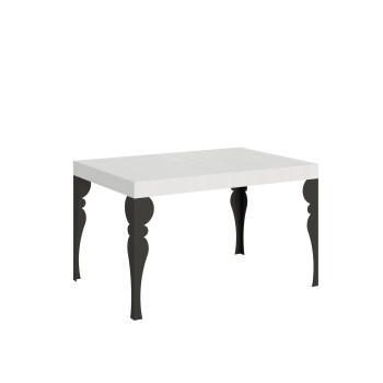 Mesa Paxon com pés em antracite D.90 - Mesa extensível 120/380x90 cm. Mesa Paxon em freixo branco com pés em antracite.