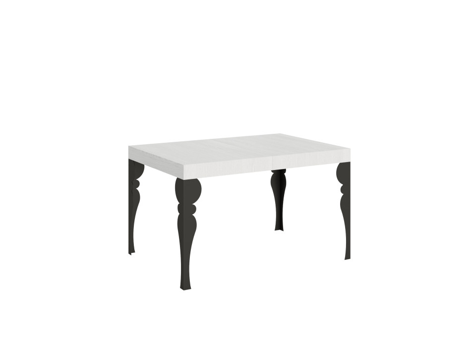 Mesa Paxon com pés em antracite D.90 - Mesa extensível 130/234x90 cm. Mesa Paxon em freixo branco com pés em antracite.