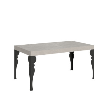 Mesa Paxon com pés em antracite D.90 - Mesa extensível 160/420x90 cm. Mesa Paxon em freixo branco com pés em antracite.