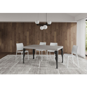 Mesa Paxon com pés em antracite D.90 - Mesa extensível 160/420x90 cm. Mesa Paxon em freixo branco com pés em antracite.