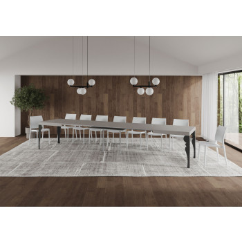 Mesa Paxon com pés em antracite D.90 - Mesa extensível 160/420x90 cm. Mesa Paxon em freixo branco com pés em antracite.