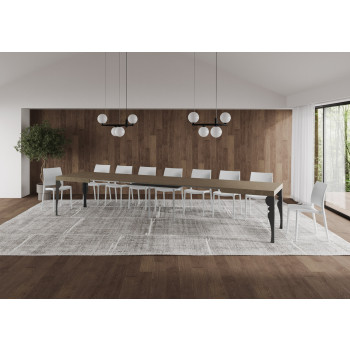 Mesa Paxon com pés em antracite D.90 - Mesa extensível 160/420x90 cm. Mesa Paxon em freixo branco com pés em antracite.