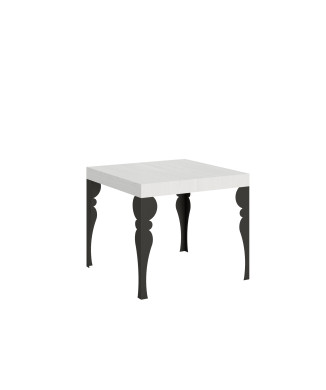 Mesa Paxon com pés em antracite D.90 - Mesa extensível 90/246x90 cm. Mesa Paxon em freixo branco com pés em antracite.