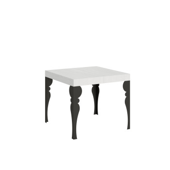 Mesa Paxon com pés em antracite D.90 - Mesa extensível 90/246x90 cm. Mesa Paxon em freixo branco com pés em antracite.