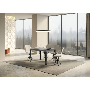 Mesa Paxon Premium com pés em antracite D.90 - Mesa extensível 130/234x90 cm. Mesa Paxon Premium em freixo branco com pés em antracite.