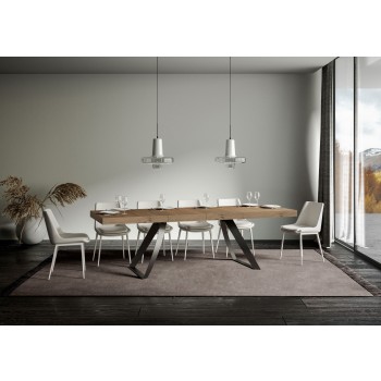 Mesa Proxy Premium Antracite - Mesa extensível 90x180/284 cm com estrutura em freixo branco antracite.