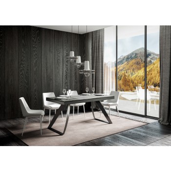 Mesa Proy Evolution Antracite - Mesa extensível 90x160/264 cm com estrutura em freixo branco antracite.