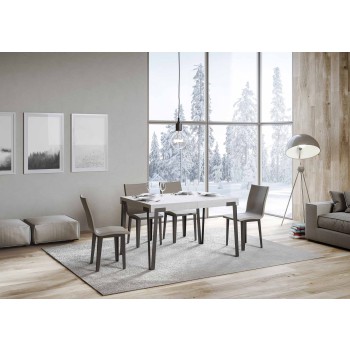 Mesa Rio - Mesa extensível 90x130/234 cm, estrutura em freixo branco antracite.