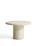 Mesa redonda Drasi em concreto com acabamento efeito travertino, Ø 122 cm