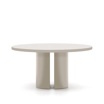 Mesa redonda Nealy DM laqueada com acabamento cru, Ø 150 cm