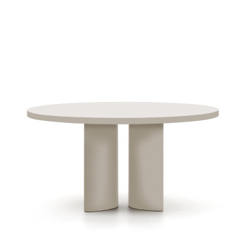 Mesa redonda Nealy DM laqueada com acabamento cru, Ø 150 cm