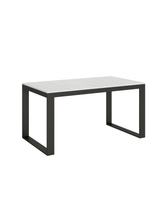 Mesa Tecno Evolution P.90 - Mesa extensível 160/264x90 cm. Estrutura em freixo branco e pés em antracite.