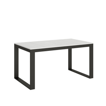 Mesa Tecno Evolution P.90 - Mesa extensível 160/264x90 cm. Estrutura em freixo branco e pés em antracite.