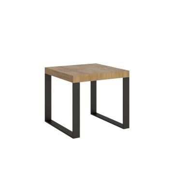 Mesa Tecno P.90 - Mesa extensível 90/246x90 cm em freixo branco Tecno com pés em antracite