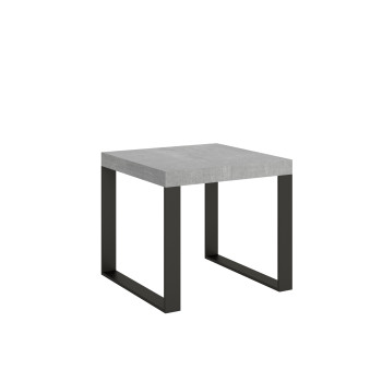 Mesa Tecno P.90 - Mesa extensível 90/246x90 cm em freixo branco Tecno com pés em antracite
