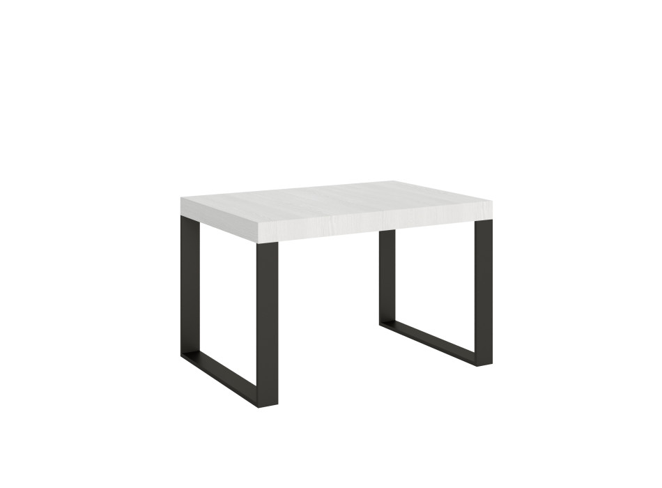 Mesa Tecno Premium D.90 - Mesa extensível 120/224x90 cm Tecno Premium em freixo branco com pés em antracite